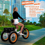 3SCORE MIA Electric Folding Tricycle for Adults with Fat Tires - 750W Motor and 48V Battery - Royal White
