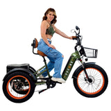 Perfect for retired riders, the 3SCORE Army Green Etrike offers support, independence, and confidence