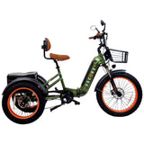 Extend your adventures with dual battery capability on the 3SCORE Army Green Rear Drive Etrike