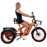 Easy folding 3SCORE Charged Orange Etrike designed for mobility and travel support