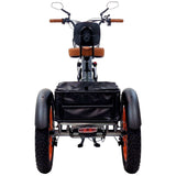 Rear Drive 3SCORE Etrike in Luxury Gray with 50 lb front cargo basket — perfect for errands or gear