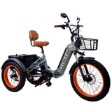 3SCORE Rear Drive Electric Trike in Luxury Gray with optional second battery for extended ride range