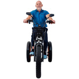 All-terrain ready Metallic Silver 3SCORE Electric Trike with rear drive motor and solid frame