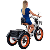 Foldable 3SCORE Etrike in Metallic Silver featuring rear drive motor and compact design for easy storage