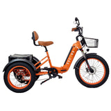 Foldable 3SCORE Charged Orange Etrike built to support elder mobility with ease