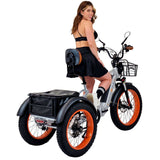 Rear drive 3SCORE Electric Trike in Metallic Silver offers mobility freedom for urban and trail use