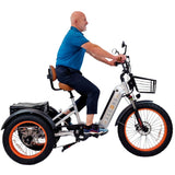 Ride tight turns with confidence on the Metallic Silver 3SCORE Etrike with rear differential axle