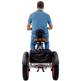 3SCORE Metallic Silver Etrike with front cargo basket and rear drive motor for errands and fun