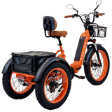Charged Orange 3SCORE Etrike with rear drive motor for active lifestyles and comfort