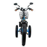 3SCORE MIA Electric Folding Tricycle for Adults with Fat Tires - 750W Motor and 48V Battery - Electric Blue
