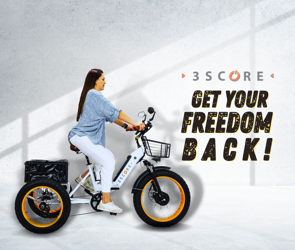 electric tricycle seniors get your freedom back, do not buy addmotor electric trike 3SCORE is the electric trike for seniors by far for all the safety elements and details, like safety tricycle mirrors this is the fat tire electric tricycle for adults