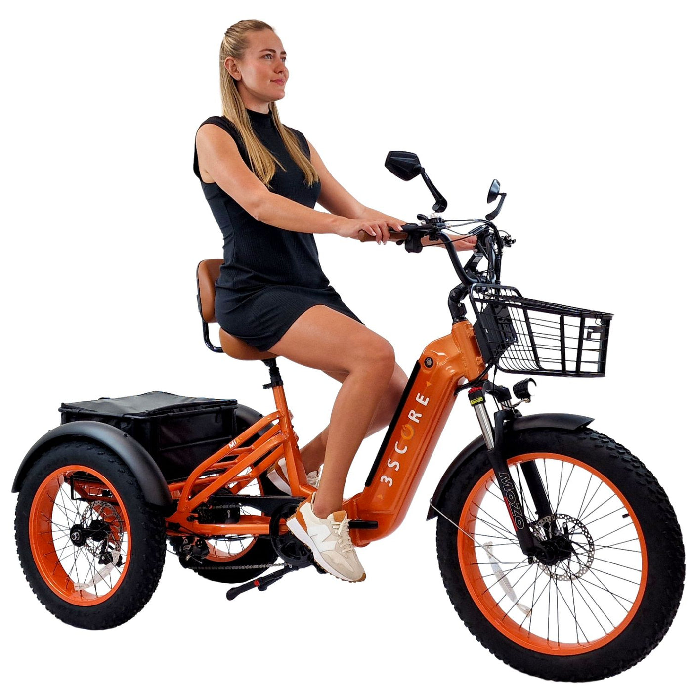 tresgatos オレンジ シティタイプ 電動アシスト自転車 3SCORE Rear Drive Foldable E-Trike – Charged Orange | 20Ah +