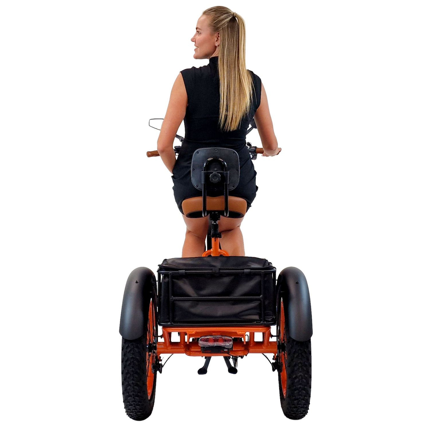 3SCORE Rear Drive Foldable E-Trike – Charged Orange | 20Ah +