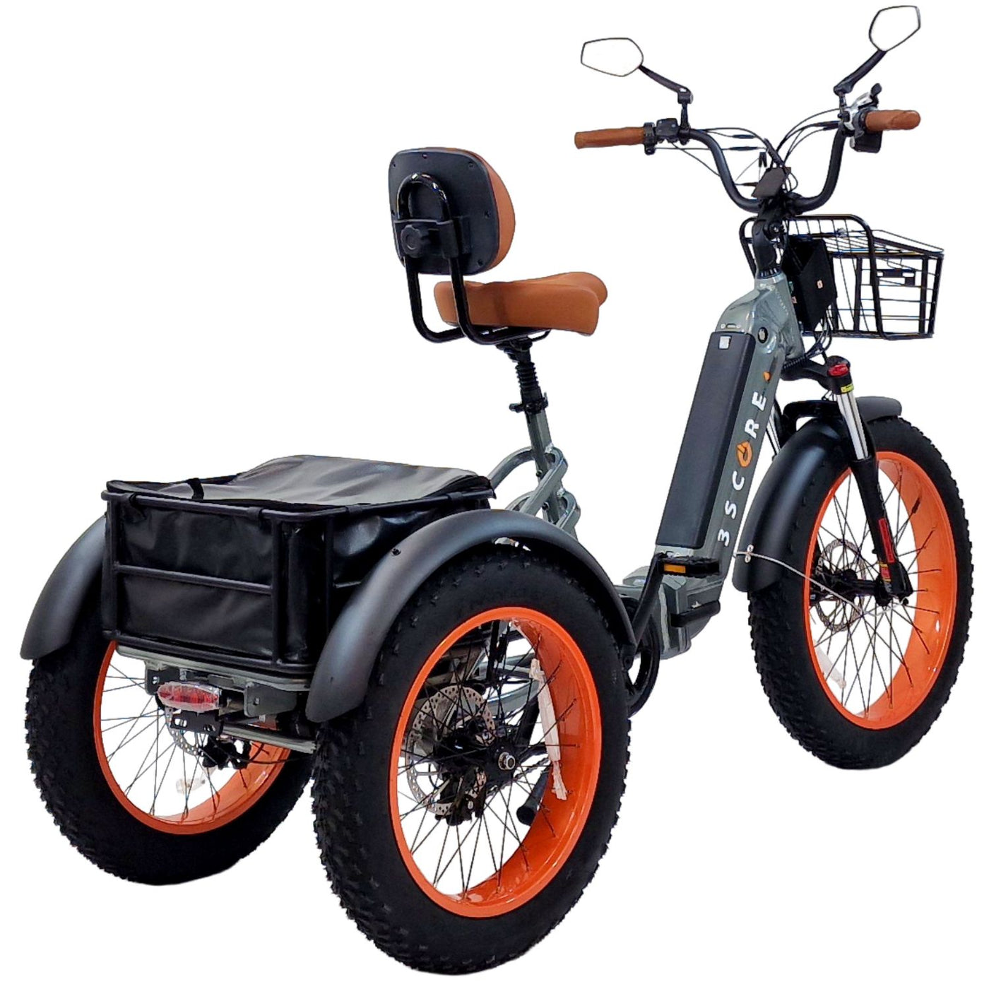 3SCORE Rear Drive Foldable E-Trike – Luxury Gray | 20Ah + Warranty