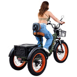 Foldable 3SCORE Army Green Electric Trike designed for veterans seeking mobility and freedom