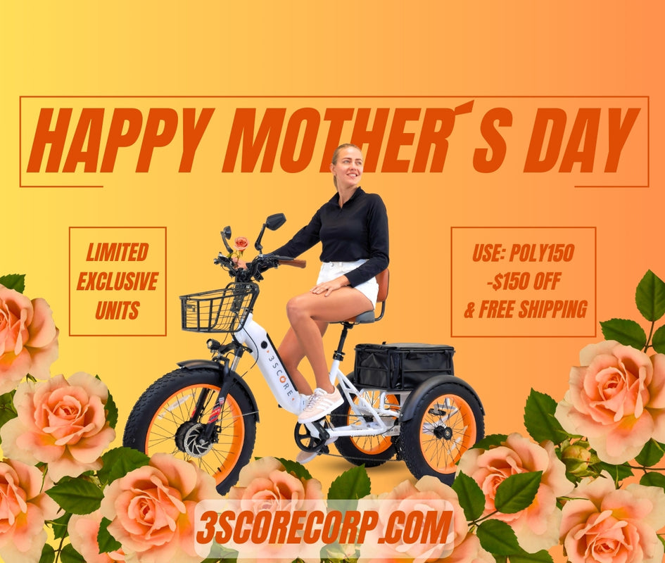 We are in the process of adding descriptive text for an image depicting a charming scene. The image showcases a delightful girl riding a white, single-battery folding electric tricycle with fat tires, set against a backdrop adorned with yellow roses along the edges.