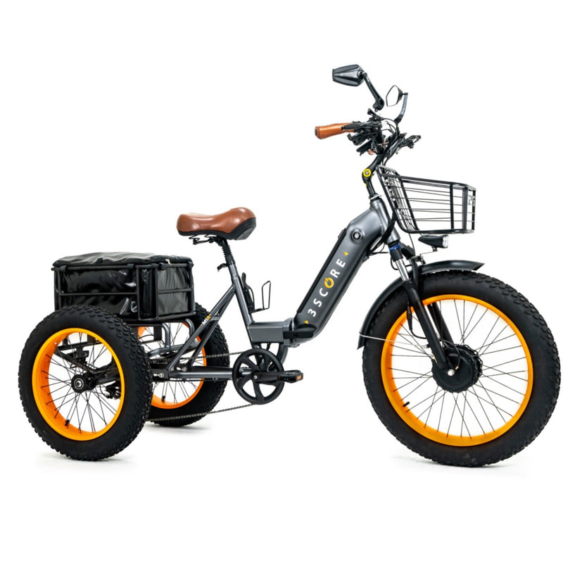 3SCORE fat tire electric trike the tricycle side picture gray