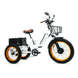 3SCORE E-trike with fat tires for adults white cargo space white